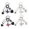 Colorful Butterfly Heart Pendant Keychain Alloy Keyring Star Bag Decoration Fashion Accessory for Women and Girls