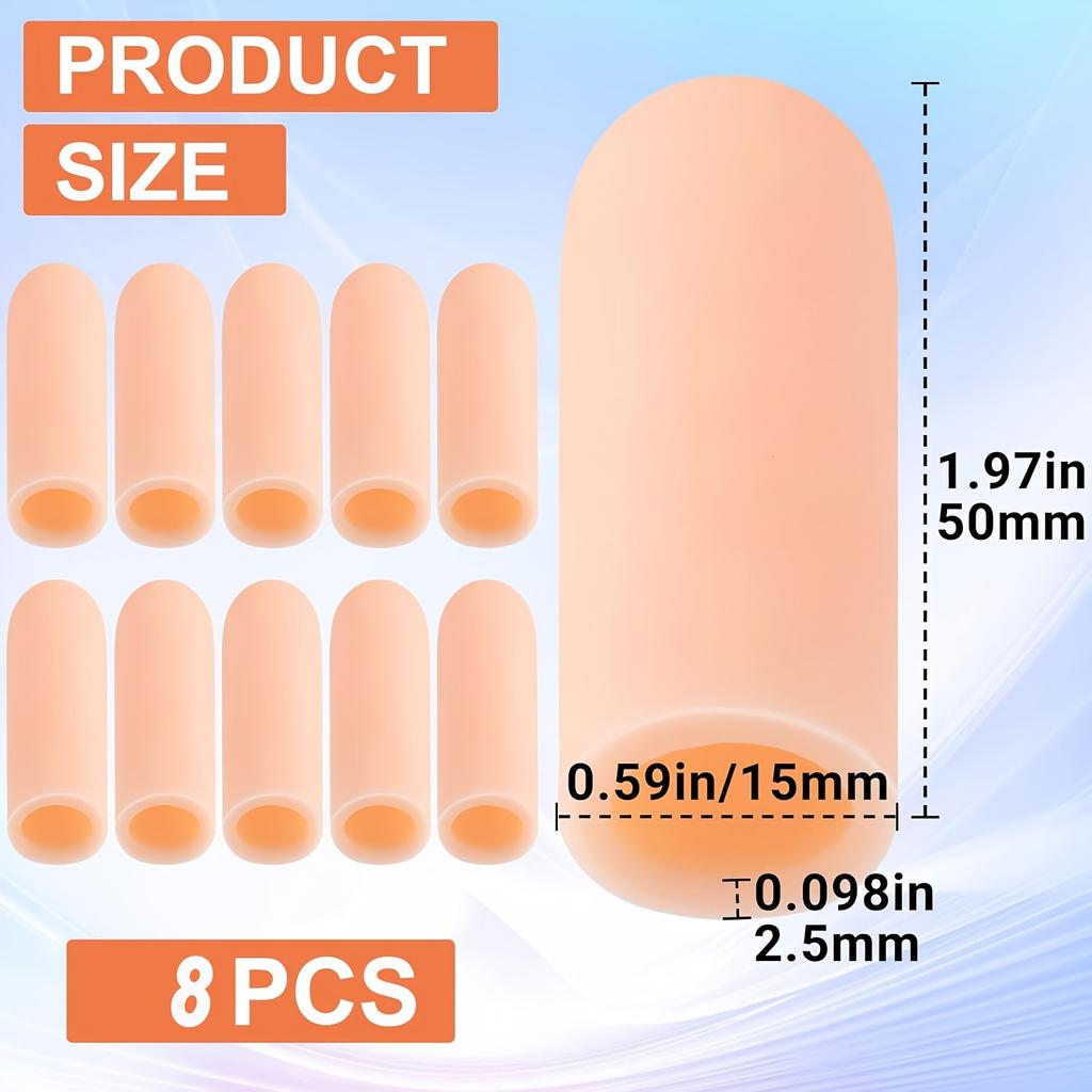 Finger Sleeves 8pcs Gel Thumb Finger Tubes for Golf Basketball Golf Cracked Finger Painting Working