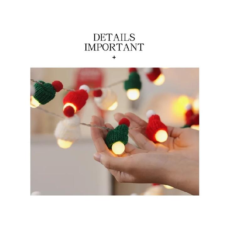 LED String Lights Christmas Flashing Lights Christmas Hat Lights String Christmas Atmosphere Pendant Lights Wholesale Christmas