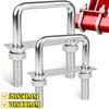 Stainless Steel Square U Bolt Clamp M6 M10 Right Angle Bolt Square Pipe Clamp With Baffle For Square Tube Conduit Bracket Mount