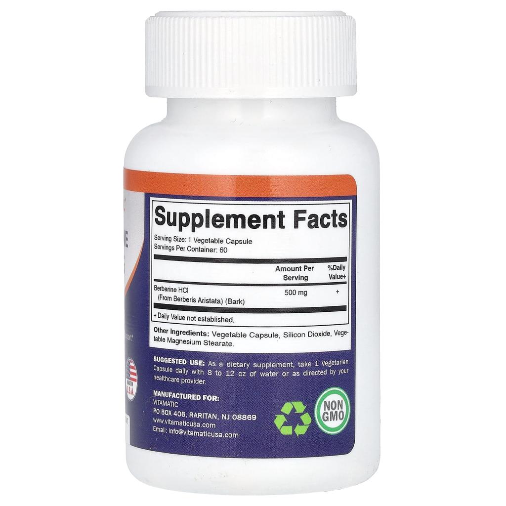 Berberine, 500Mg, 60 Veggie Capsules