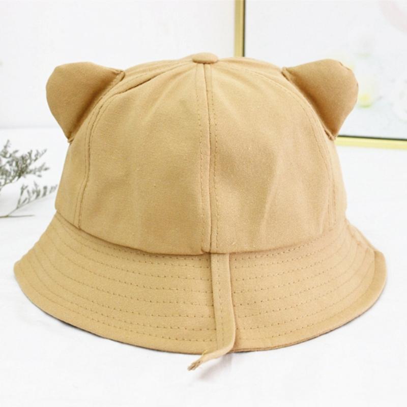 Cappello a secchiello in cotone con orecchie da gatto per adulti, cappello da pescatore per sport all'aperto, per guidare, andare in bicicletta, pescare, vacanze casual, cappello parasole