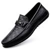 Fashion 2025 New Black Loafers Men's Leather High Quality Designer Men's Shoes Leather Shoes Soft Sole Comfortable Casual Shoes Moccasin