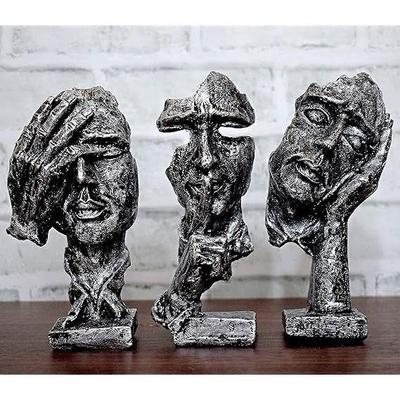 Resin Human Face With Hand On His Mouth Showpiece With Base For Home Decor | Decorative Items For Room | Home Decoration Items