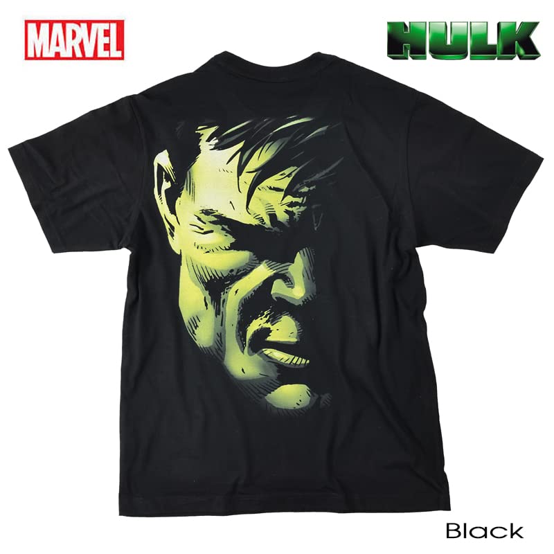 EVERSOUL Marvel Short Sleeve T-Shirt, Hulk, Avengers, Captain America, Venom, American Comic Character Goods, Gift, Men's, Black, XL [Parallel Import]