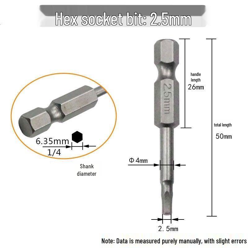 Sechskant Starke Magnetische S2 Schraubendreherbit für Handbohrmaschinen und Elektrische oder Pneumatische Schraubendreher