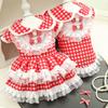 Celebrity Style Dog Thousand Birds Grid Traction Golden Retriever Cat Skirt Teddy Cat Pet Supplies Dog Clothing