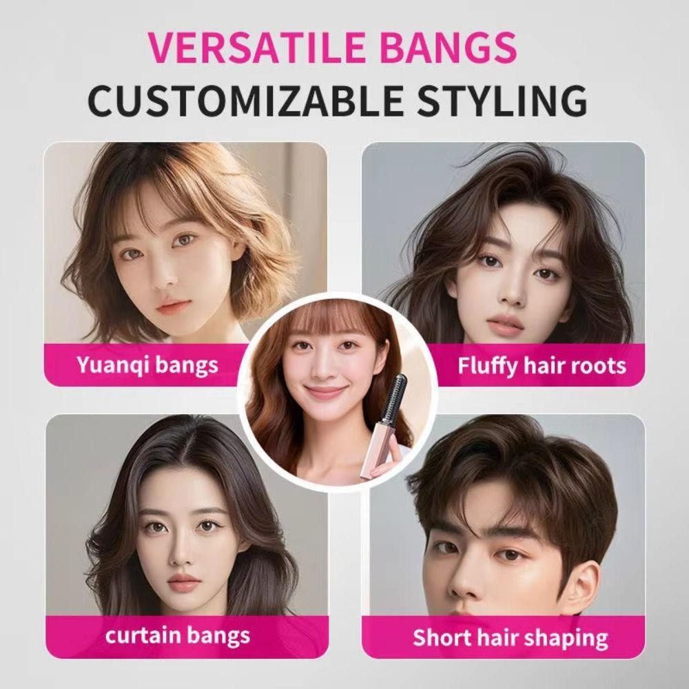 USB Charging Wireless Bangs Comb Fast Heating Portable Hair Straightener Holiday