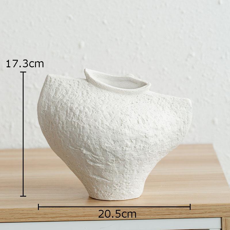 

Creative Retro White Ceramic Vase Minimalism Flower Pots Desk Decoration Flowers Arrangement Floral Vases Room Aesthetic Decor