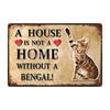 [ Kelly66 ] Pets Cat Bombay Siamese Burmese Birman Abyssinian Metal Sign Home Decor Bar Wall Art Painting 20*30 CM Size Dy147