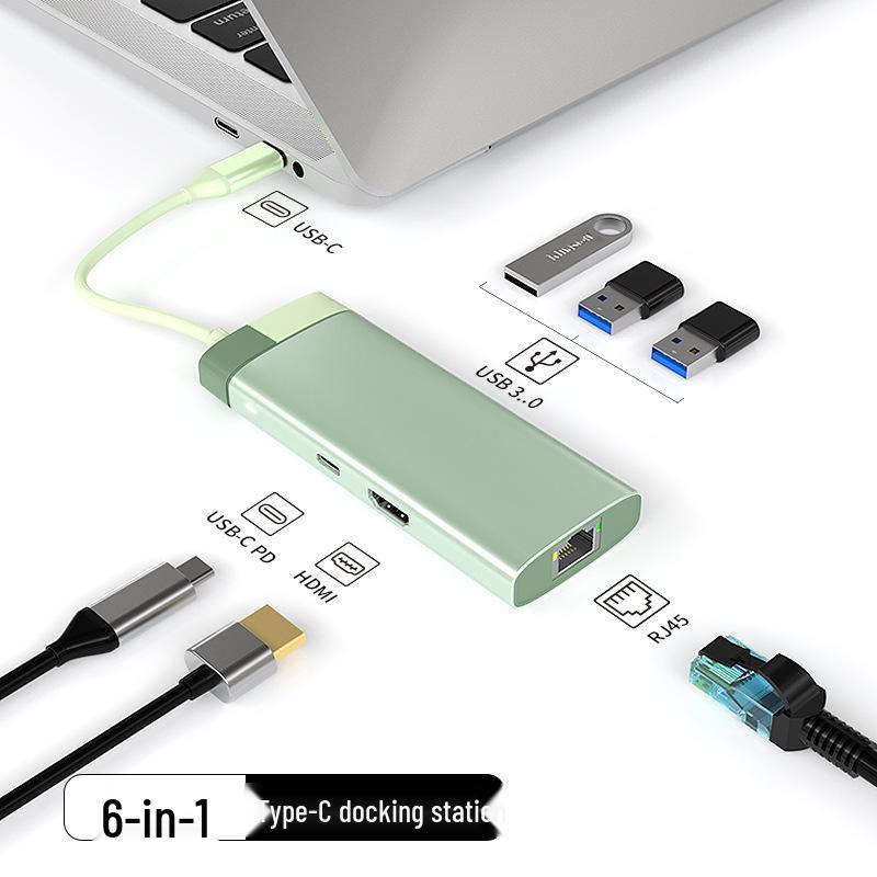 Multifunctional 6-in-1 USB-C Docking Station Hub