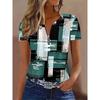 Summer Women's Short Sleeve Zipper T-Shirt