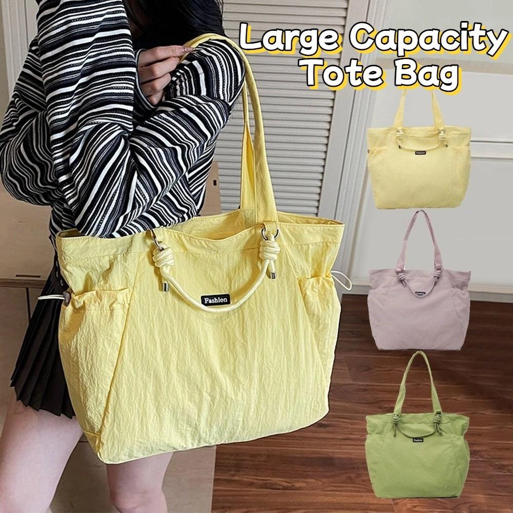Solid Color Nylon Shoulder Bag Casual Commuting Handbag Trendy Women's Totes Bag  Ladies