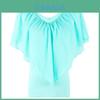 Elegant Womens V Neck Tunic Chiffon Top T-shirt With Short Sleeves And Loose Fit