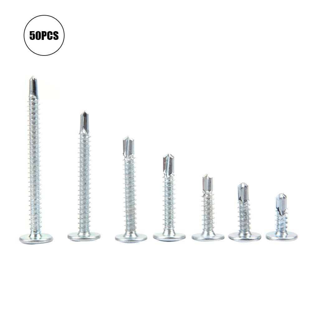 50pcs M4.2 Truss Head Self Drilling Self Tapping Screws Set Drilling Tail Screw (M4.2*19)