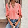 Women's V-neck Pullover Striped Printed Long Sleeved Casual Women's Shirt