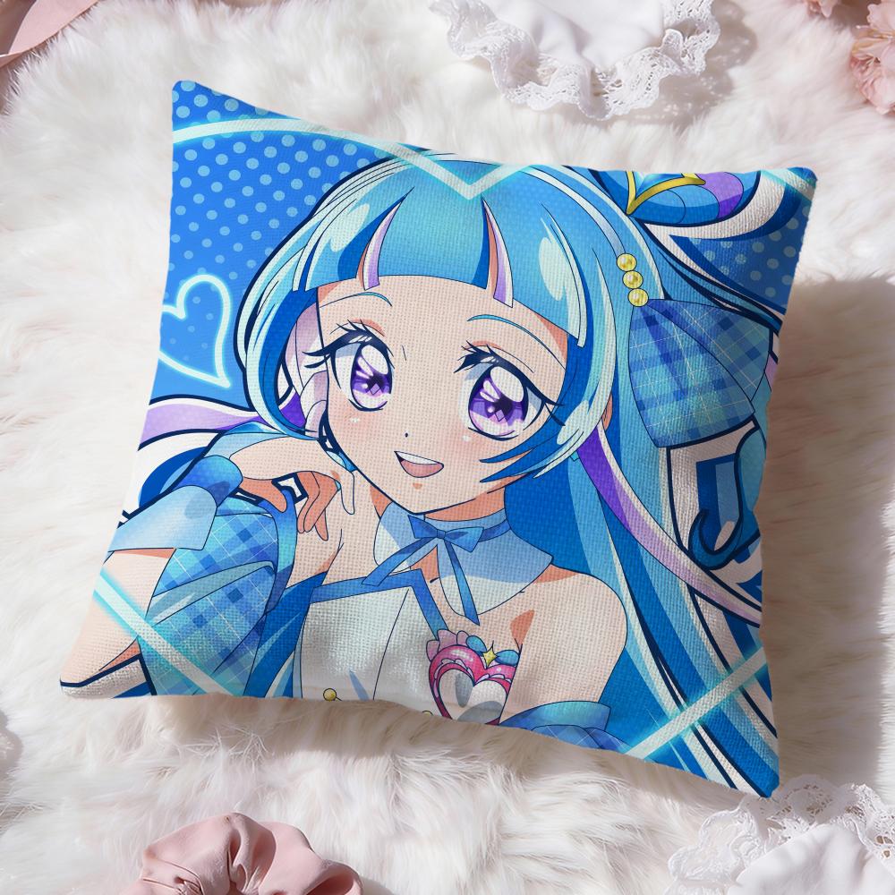 y-You and Idol Pretty Cure Cushion Cover Premium Comfort Reversible Pillow Cove -Two in One Design for Any Room & Car Interior