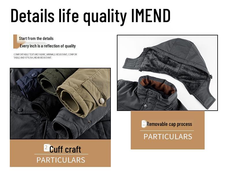 Men's Plus Size Winter Thick Velvet Cotton Jacket - Warm Anti-Cold Outerwear