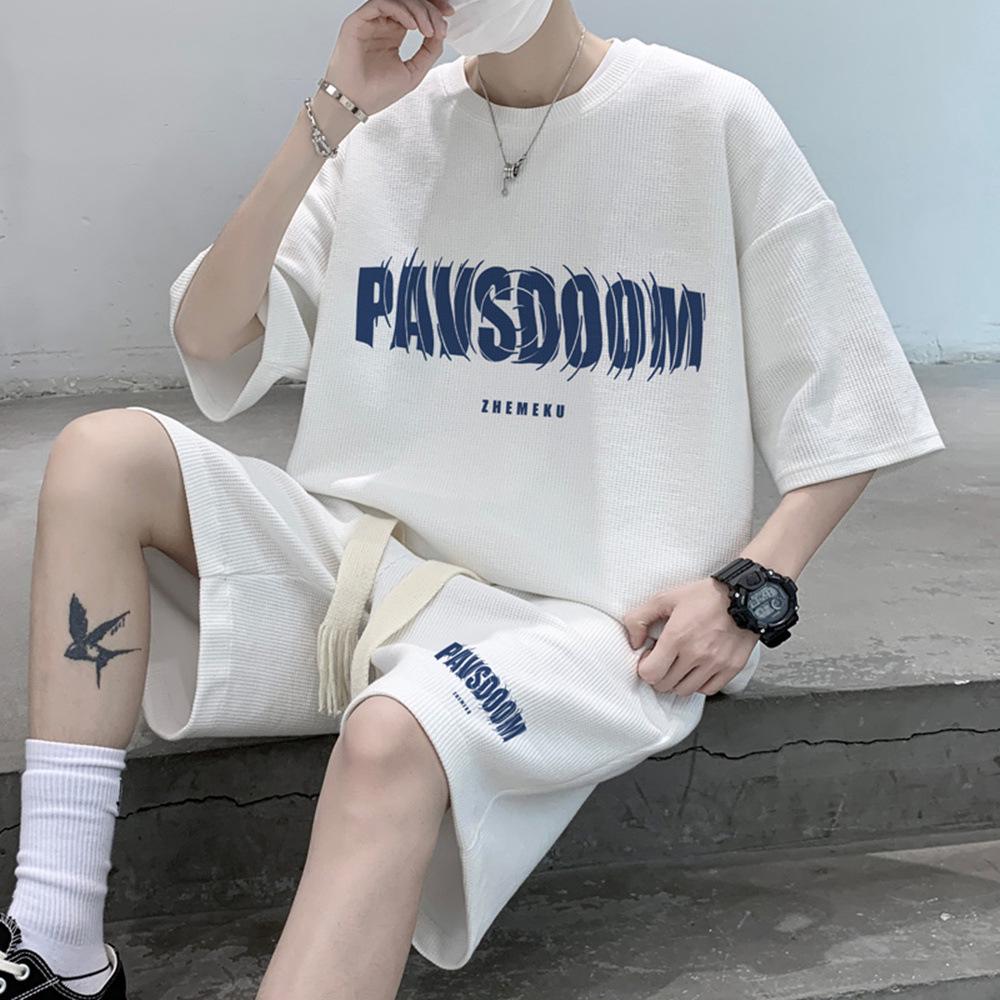 Teen Summer Fashion Suit: T-Shirt and Shorts Set for 12-15 Year Old Boys