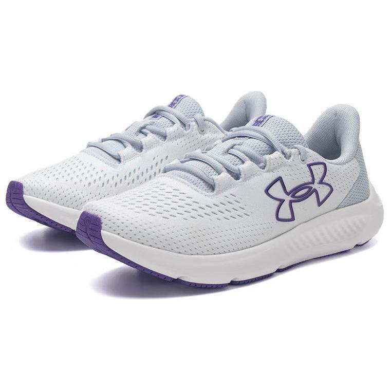 Under Armour Charged Pursuit 3 Comfortable Minimalist Low-Top Running Shoes Women Running Shoes White Purple 3026523-110