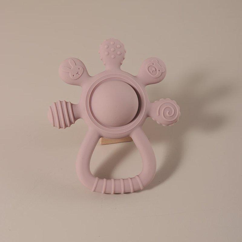 New Teething Silicone Palm Rattle Teether Bunny - Safe Baby Chew Toys For Soothing Sore Gums