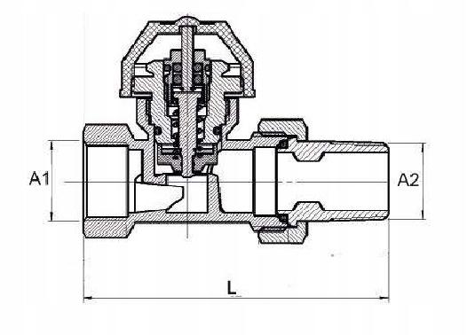 Thermostatic Valve Straight 1/2