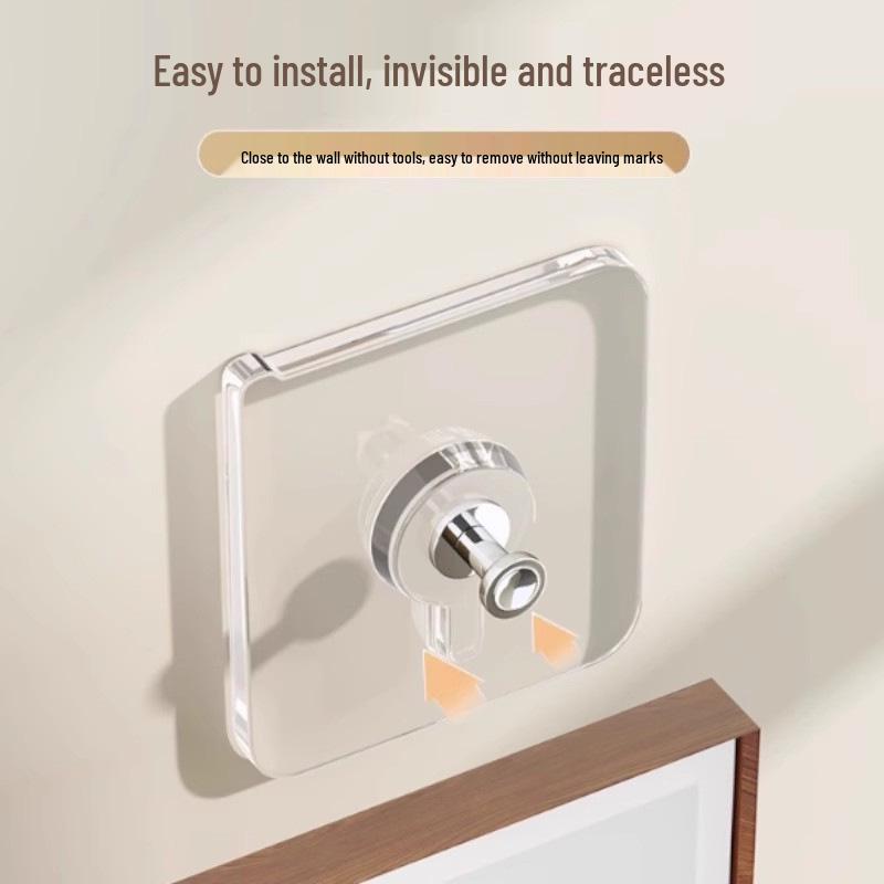 Transparent Seamless Adhesive Hooks - Strong Load Bearing for Home, Kitchen & Bathroom