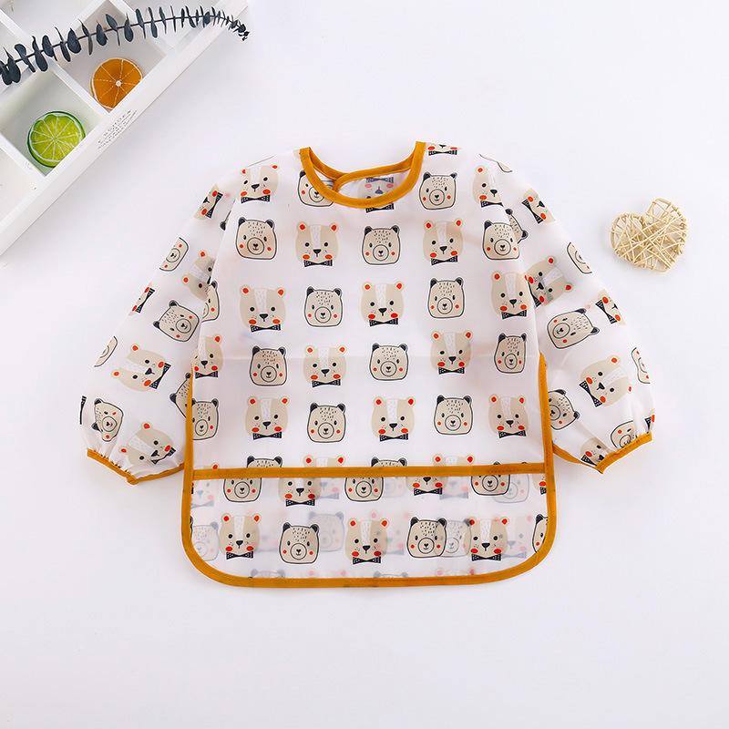 Waterproof Full Sleeve Baby Bibs Children Apron Long Sleeve Feeding Smock Kids Eating Breastplate Infant Scarf Clothing