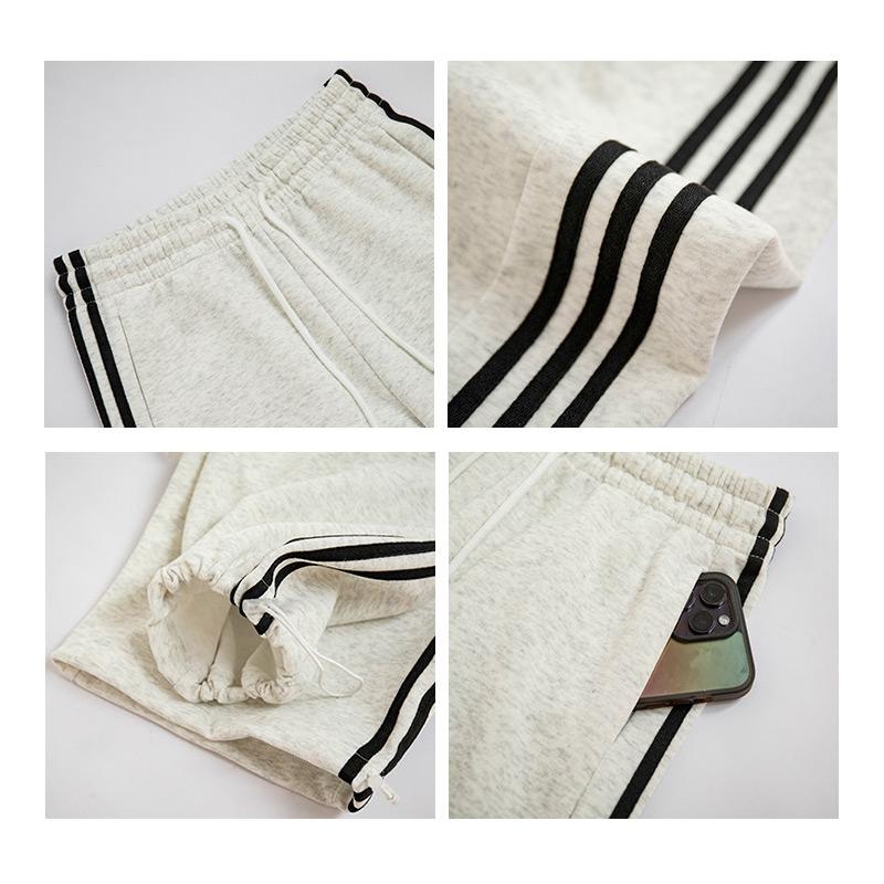 Женские свободные полосатые спортивные брюки осень-зима повседневные брюки с высокой — фото 12