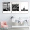 Modern New York London Paris City Wall Art Landscape Posters and Prints Black And White Pictures for Living Room Home Decor