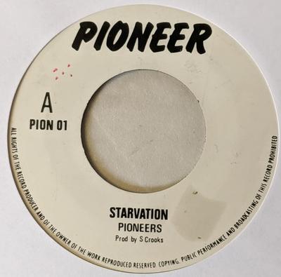 7inch Record PIONEERS  Starvation PION01PROMO Pioneer UK Reggae Ska  Dub Used