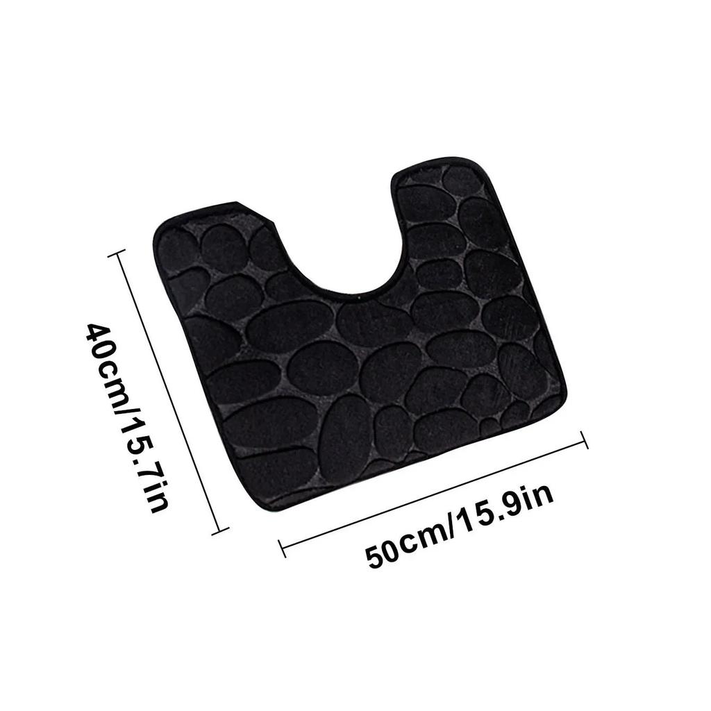 U-shaped Toilet Bath Mat Polyester ToiletMat Soft Anti-Skid Water Absorbing Door Mats Bathroom Home Decoration Toilet Door Mat