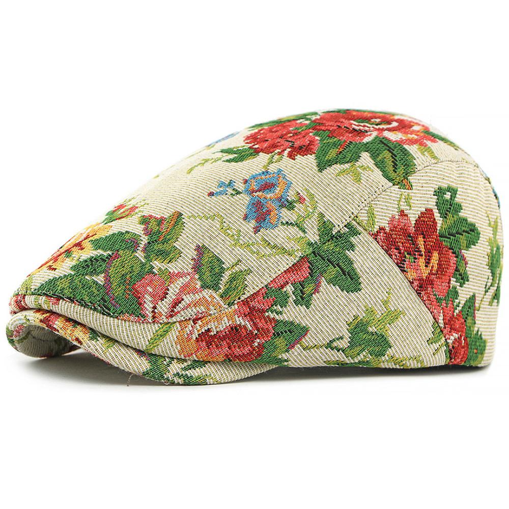 

HT5043 Berets for Men Women Vintage Floral Artist Painter Beret Hat Male Female Ivy Flat Cap Spring Autumn Adjustable Beret Cap 55-59cm Adjustable бежевый