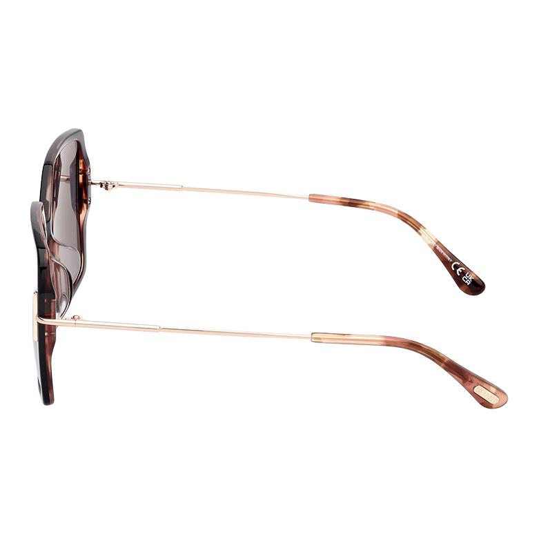 TF Spiegelbeine Colorblock Design Metall Quadratische Sonnenbrille Unisex Sonnenbrille Gold FT1039F-05D