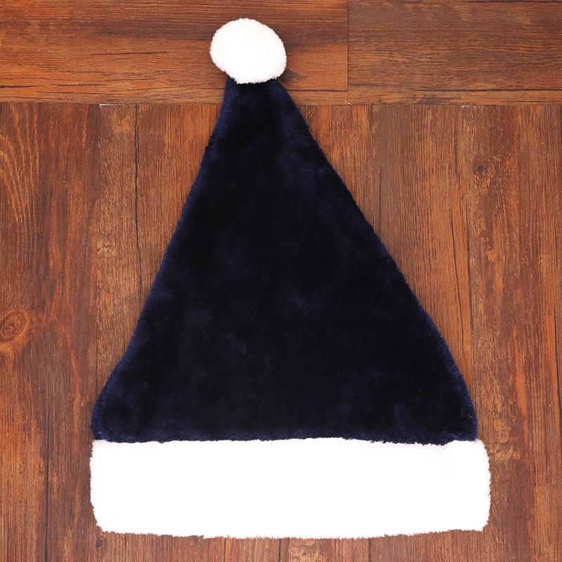 Available: Red/Blue/Pink/Green/Yellow Santa Hat - Short Plush, Brushed Finish for Adults, Holiday Party Christmas Decoration.