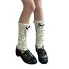 2 Pairs of Retro Polka Dot Sock Covers, Bow Pile Socks, Double-needle Socks, Slimming Leg Covers for Women