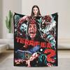 Terrifier 3 Christmas Santa Blanket The Clown Plush Vintage Warm Throw Blankets for Coverlet Spring/Autumn