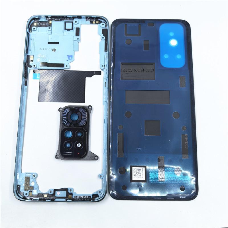 Für Xiaomi Redmi Note 11 4G / Note 11S Handygehäuse Mittelrahmen + Akku-Rückabdeckung Panel Deckel Hintertür Mit Kameralinse