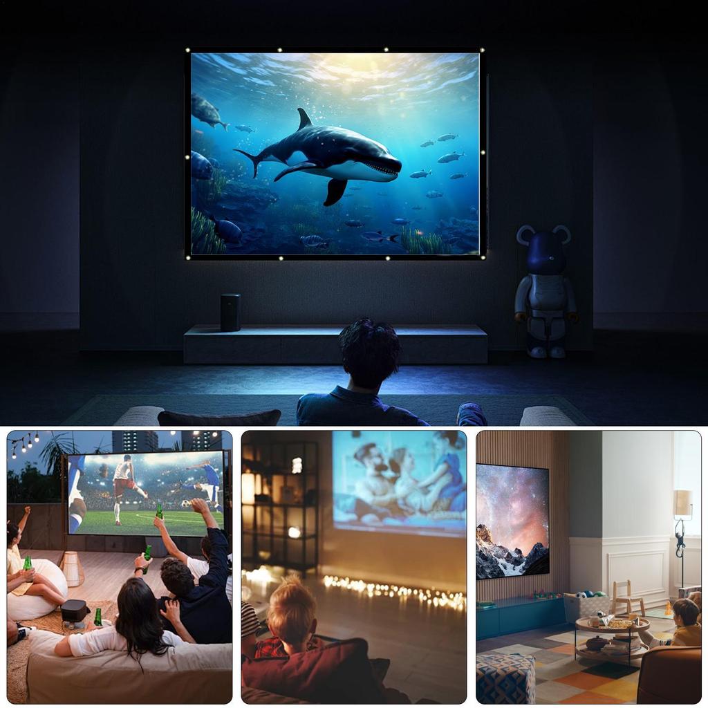 Outdoor Projector Screen Portable Polyester Projector Movie Screen Weather-Resistant Projector Movies Screens for Smartphones