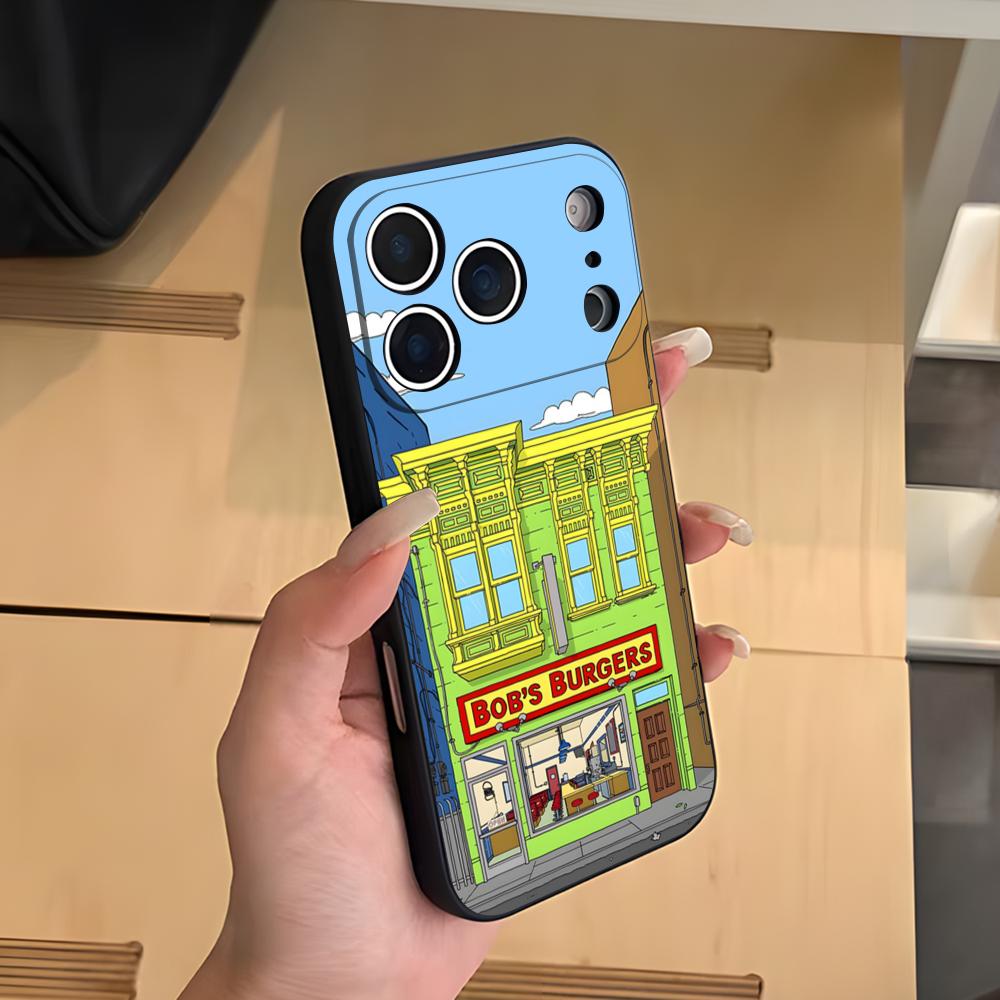 Coque de téléphone B-Bobs B-Burgers Pour IPhone 17 Air 16 E Pro Max 15 14 13 Mini 12 Pro 11 Max Plus Coque Souple Noire