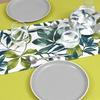 Table Runner Laminated Waterproof Nordic Table Center 130cm Wipeable Green Botanical Leaf Pattern Style Decor W2700810