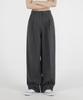 Eum Women'S Triple-Height Fitted Wide Straight Back Elastic Waist Slacks 5 Colors (C Type)