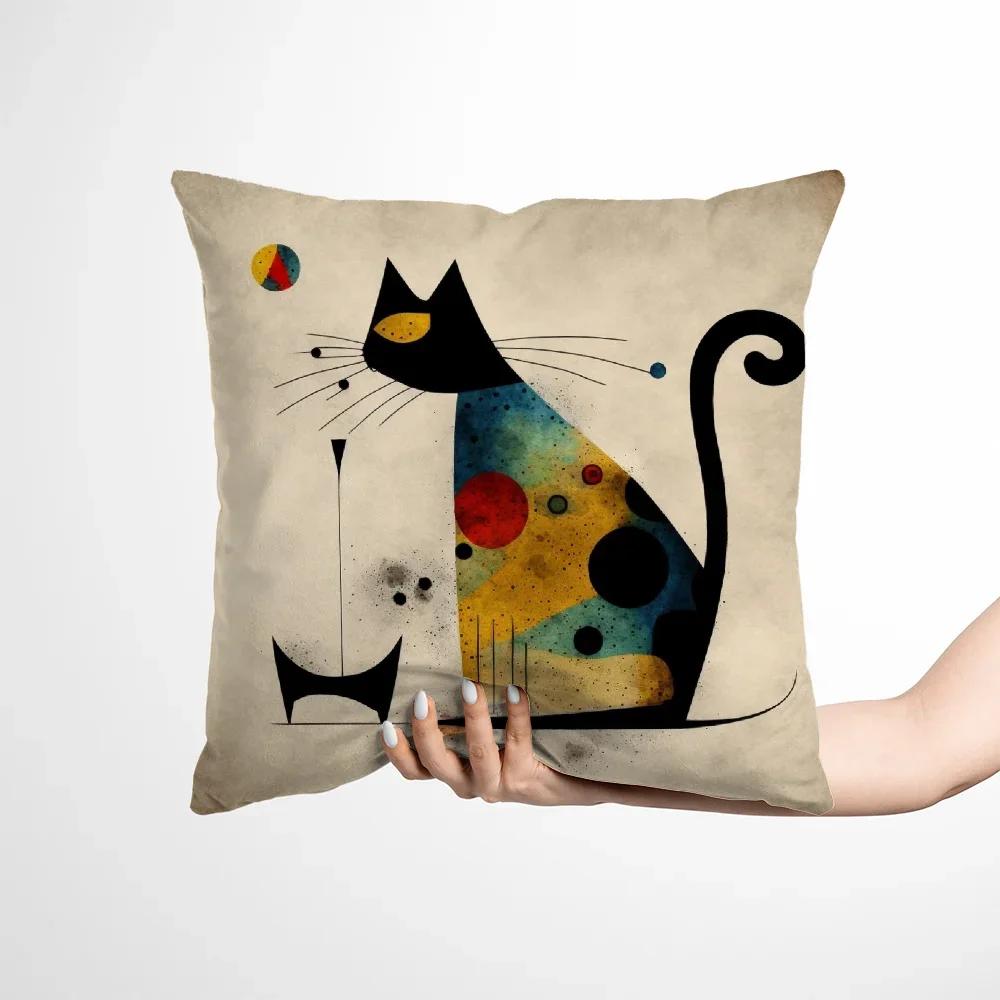 Povlak na polštář Picasso's Cat Povlaky na polštáře Dekorační polštáře na dívčí postel Ozdobné polštáře x Povlaky na polštáře
