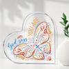 2D Flat, Christian Bible Verse Heart Acrylic Tabletop Decor Plaque, Butterfly Design, Home Decor Plaque Hanging Wall Art Decorative Garden Decoration