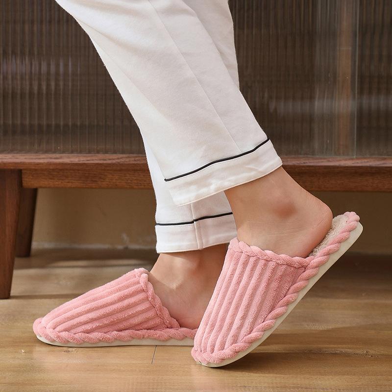 Cotton slippers non-slip home floor wool slippers winter home couple indoor shoes factory cargo pass