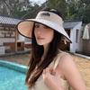 Big brim summer hat women's fashion empty top hat drawstring adjustment out of the street sunscreen sun hat foldable sun hat