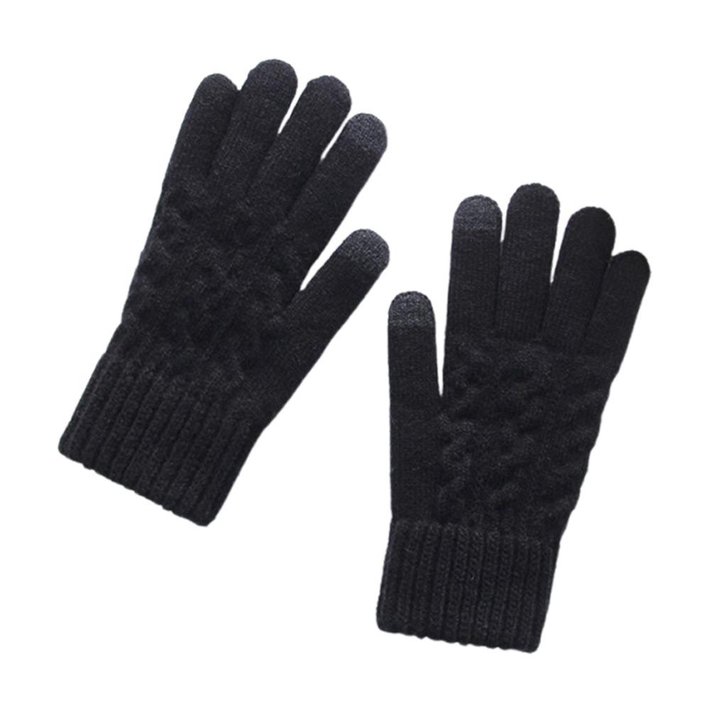Fashion Style Thick Warm Women's Knitted Gloves Windproof Touch Screen Outdoor Gloves Keep Warm Plush Cold-proof Gloves Gifts