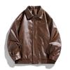 Men's PU Leather Stand Collar Motorcycle Jacket