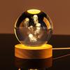 Popular Marine Ocean Animal 3D Laser Engraved Crystal Glass Ball Home Decoration LED Polished Carved 60 80mm Dolphin Whale Shark