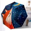 1pc Fox Night Sky One Umbrella  a Plastic Hle, Compact  Stylish, with a Vibrant Cartoon Pattern, Perfect  Home, Travel